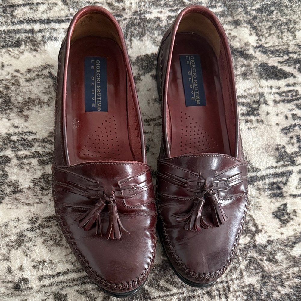 Giorgio Brutini Men's Dark Red Tassel Loafers 8.5